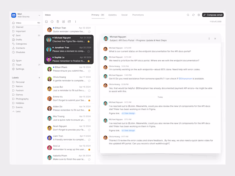 Cover image for Mail app - Inbox