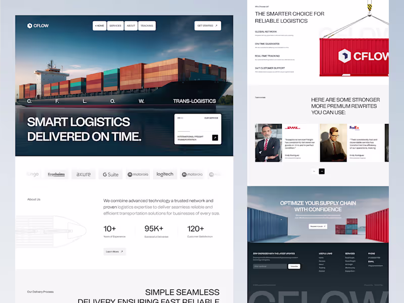 Cover image for Modern Logistics Landing Page Design