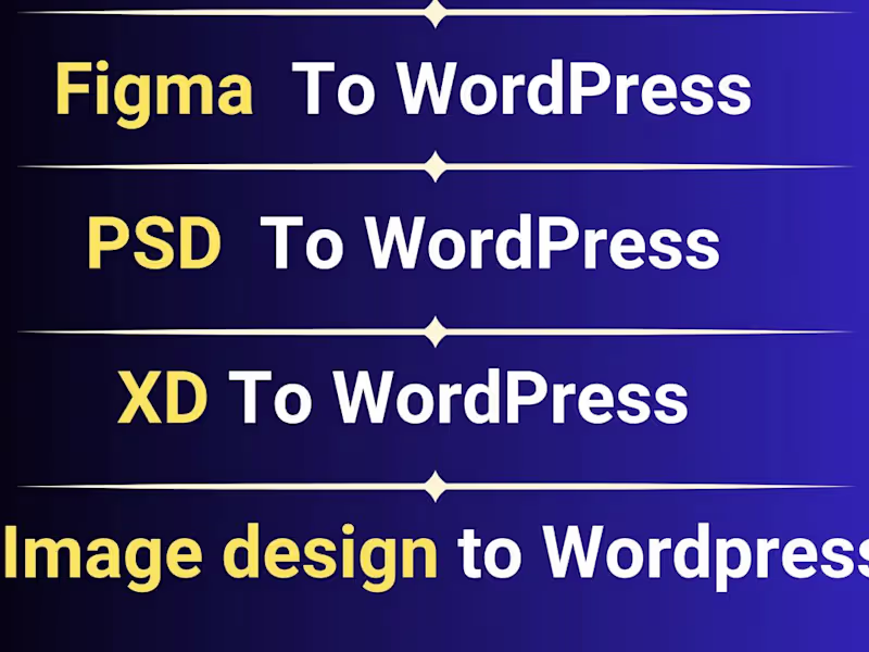Cover image for Figma, PSD, HTML to WordPress Website