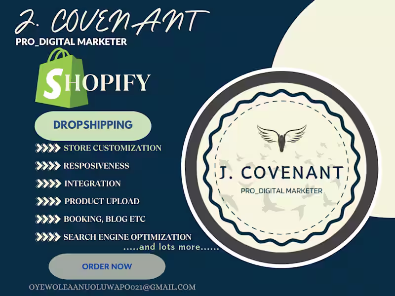 Cover image for Shopify E-commerce store setup and optimization For Williams 