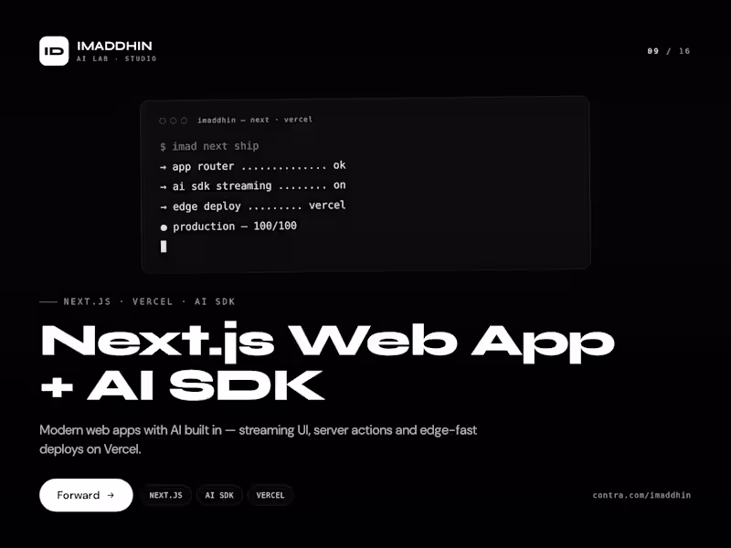 Cover image for Next Web App + AI SDK powered by NEXTJS & Vercel