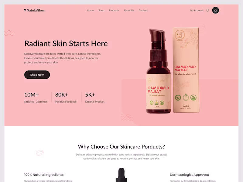 Cover image for NaturaGlow Ecommerce Website Design