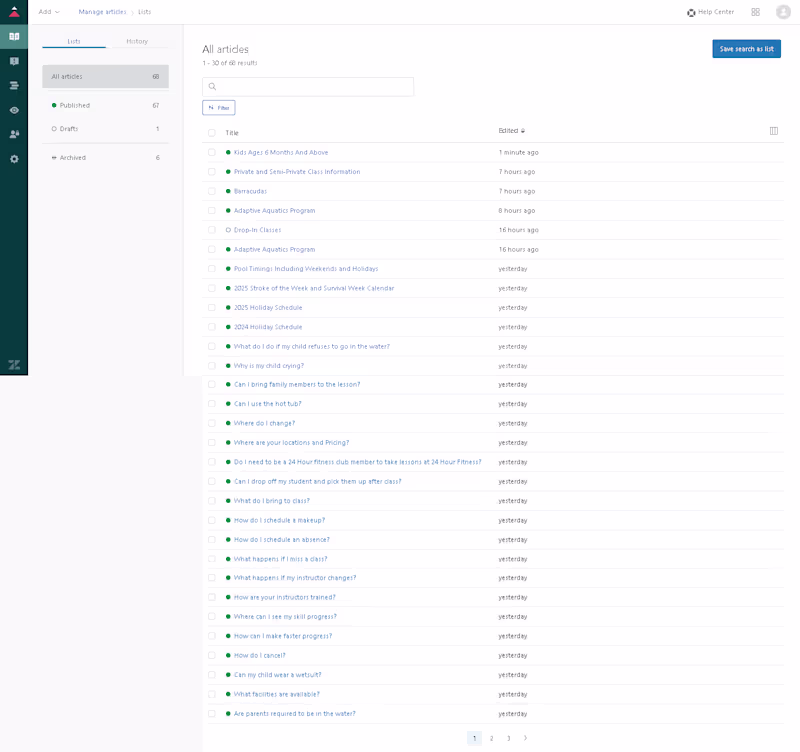 Cover image for Zendesk Help Center and AI Agent Setup for British Swim School