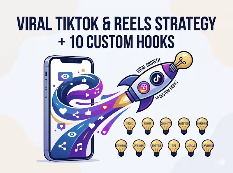 Cover image for Viral TikTok & Reels Strategy + 10 Custom Hooks