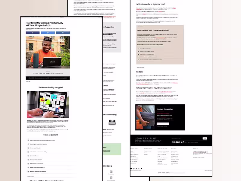 Cover image for Advertorial Page Develop on Replo for Getfreewrite