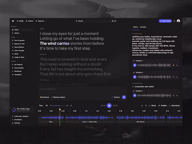 Cover image for AI Audio Dashboard Design for Mucer
