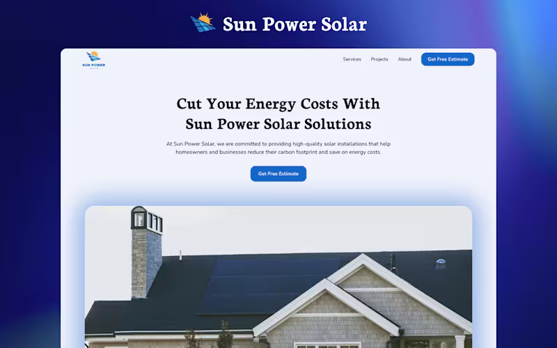 Cover image for Sun Power Solar 🌞 - Solar Company Website