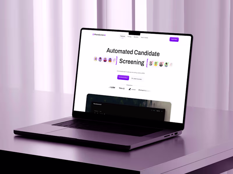 Cover image for Phonescreen AI : Landing Page Design & Framer Development