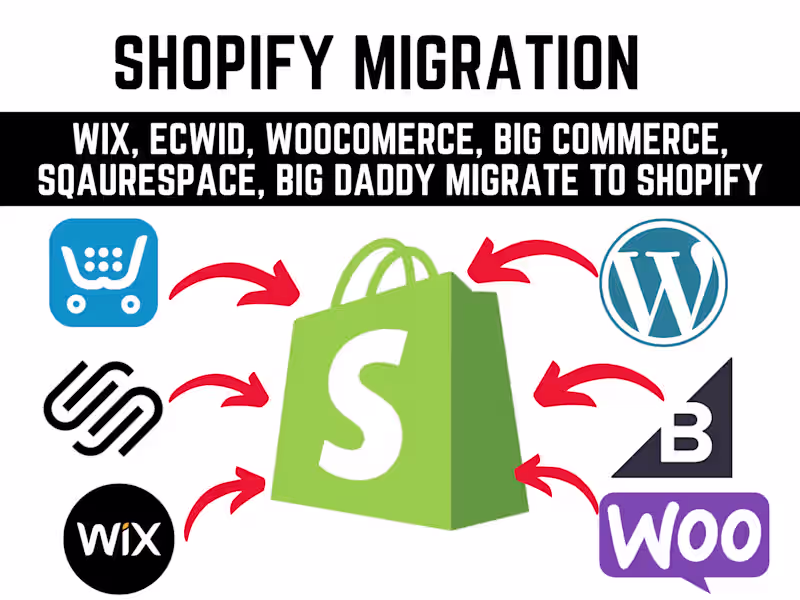 Cover image for Migration | Wix Ecwid Woocommerce Bigdaddy migration to shopify