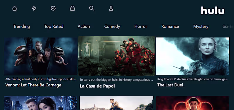 Cover image for Hulu Clone Website