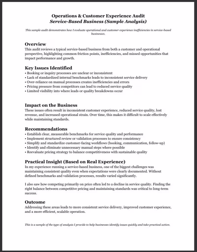 Cover image for Reviewed a service-based business to