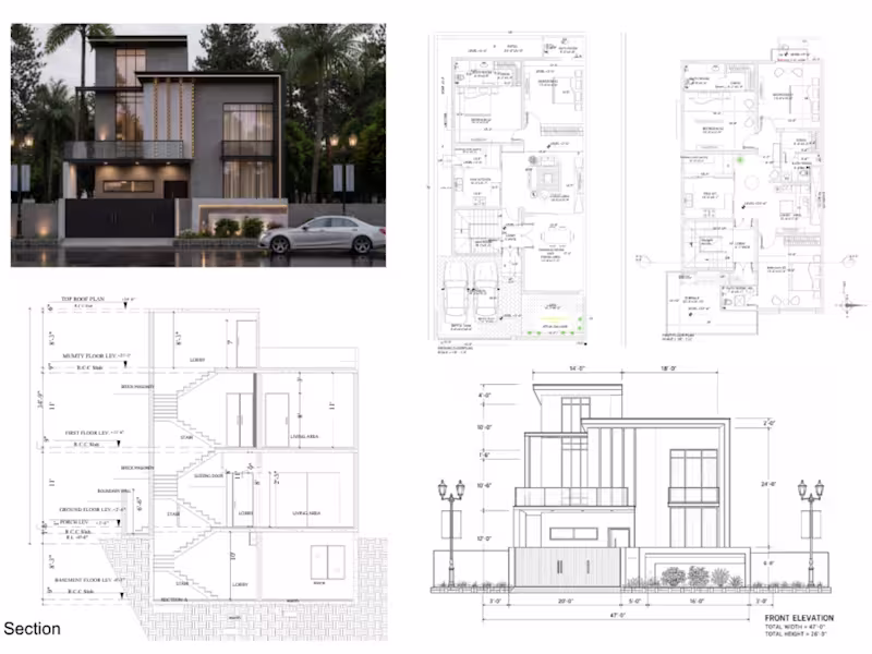 Cover image for Permit-Ready Architectural Design set |2D Plans & 3D Modeling