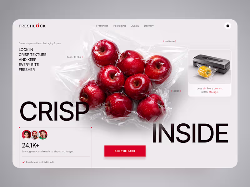 Cover image for FreshLock — Food Packaging Landing