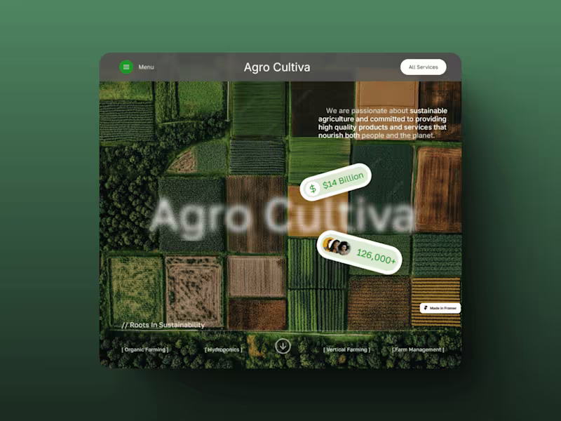 Cover image for Terra Cultiva - Landing Page For An Agro-business - (Framer)