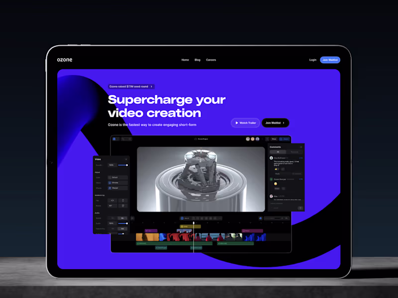 Cover image for Ozone - Landing Page & Framer Development