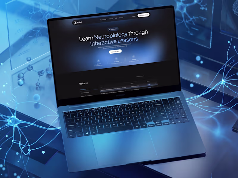 Cover image for Product Design for an Interactive Neuroscience Learning Platform