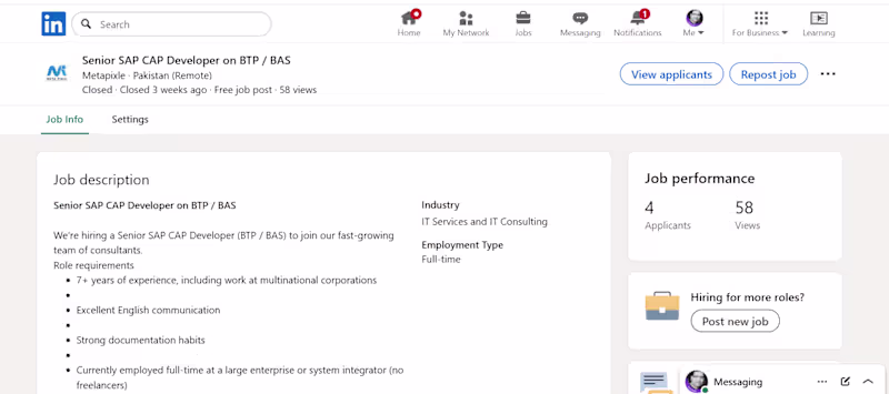 Cover image for job posting on linkedin for a cleint