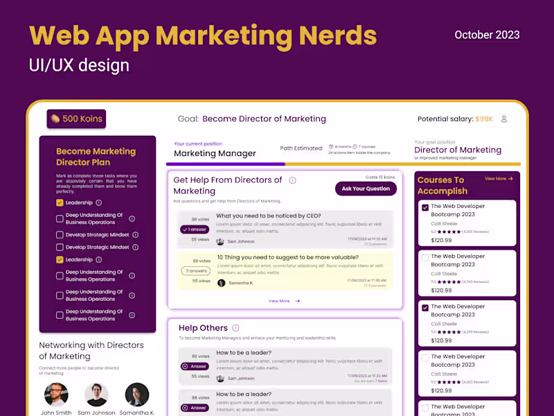 Cover image for Marketing Nerds UI/UX design of web application :: Behance