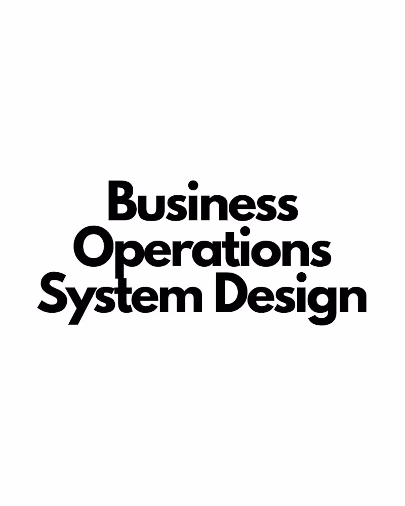 Cover image for Business Operations System Design