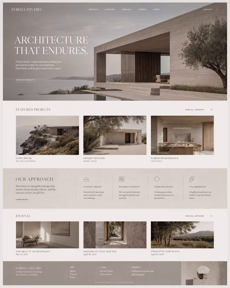 Cover image for Architecture & Interior Studio — Website