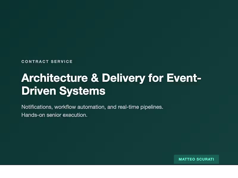 Cover image for Architecture & Delivery for Event-Driven Systems