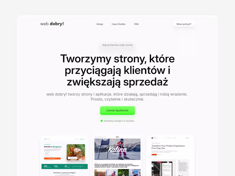 Cover image for web dobry! Agency Website Landing Page Design