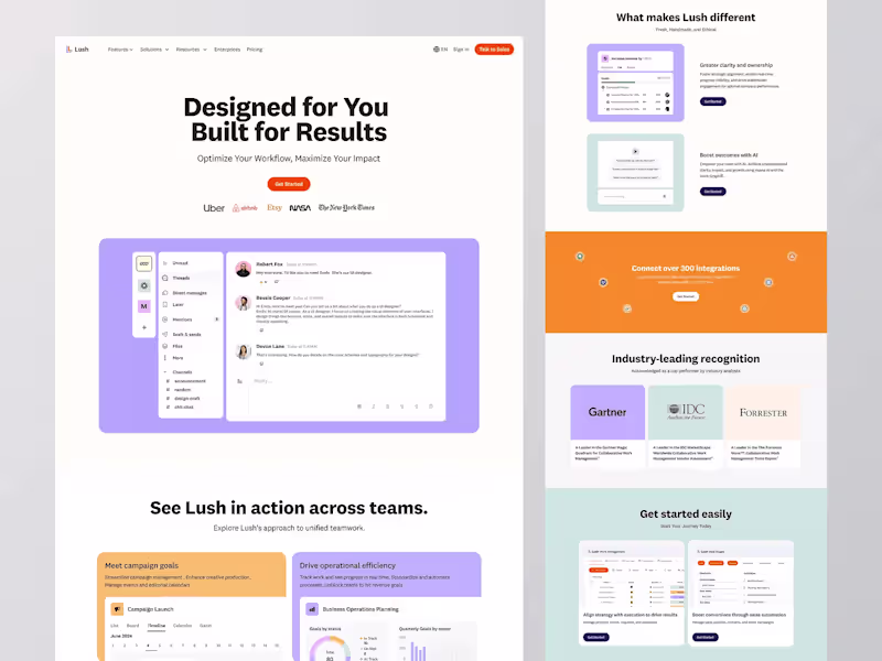 Cover image for Lush - Business Operation ⏐ Landing Page