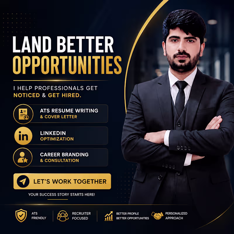 Cover image for ATS Resume, Cover Letter & LinkedIn Optimization