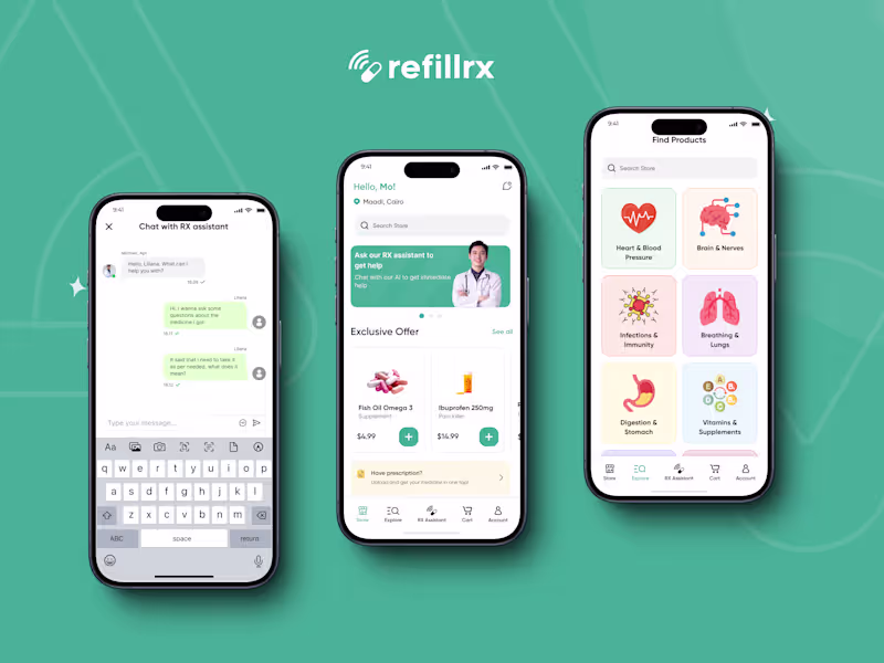 Cover image for RefillRX - An AI-Powered Mobile Pharmacy App