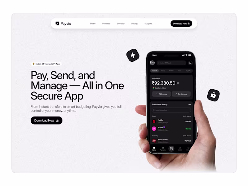 Cover image for Modern Mobile Banking - Hero Section