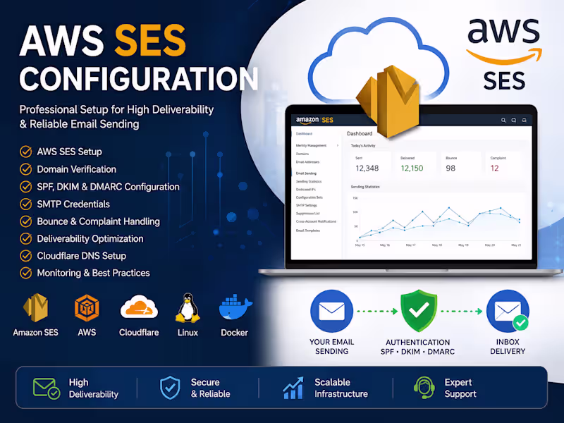 Cover image for AWS SES Configuration & Email Deliverability Setup