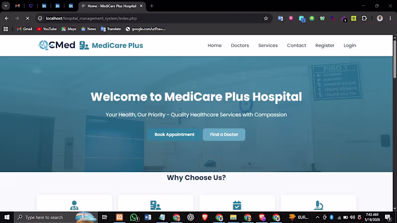 Cover image for E-Clinic Hospital Management System
A healthcare