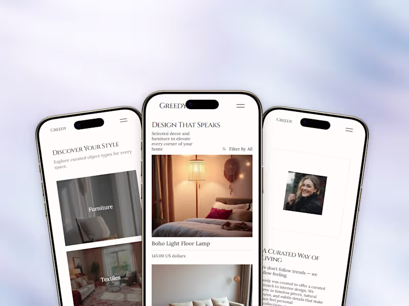 Cover image for Greedy – Bold & Refined Interior Design Website