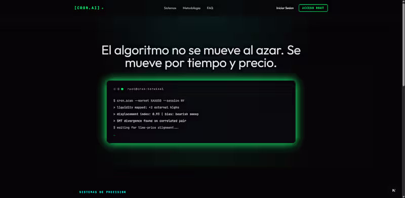 Cover image for Cron: Algorithmic Trading Terminal UI