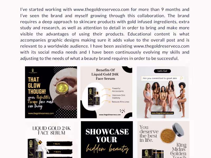 Cover image for Helping Gold infused beauty products get sales
