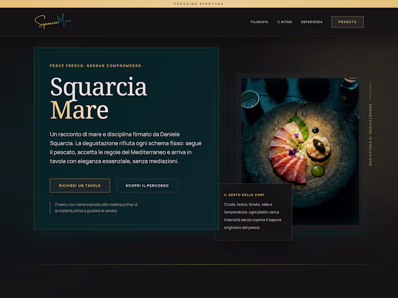 Cover image for Squarcia Mare is a seafood