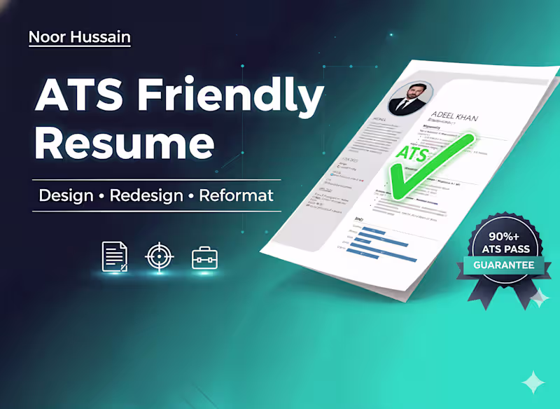 Cover image for I will design a professional,ats friendly resume for your career