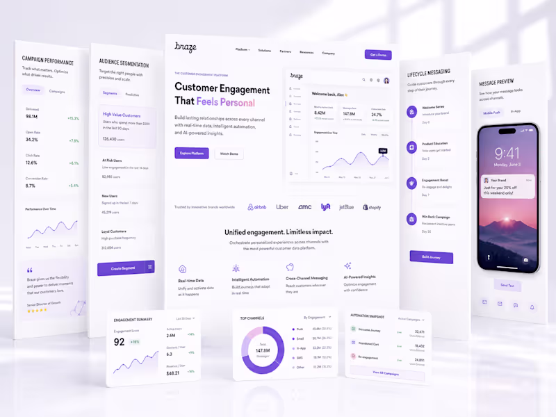 Cover image for Braze Customer Engagement Platform Design

Designed