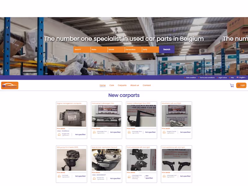 Cover image for Mobile car parts