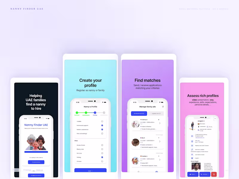 Cover image for NannyFinder: Multi-Platform Care Marketplace Development