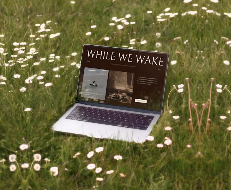 Cover image for While We Wake — Editorial Design & CRO Optimization