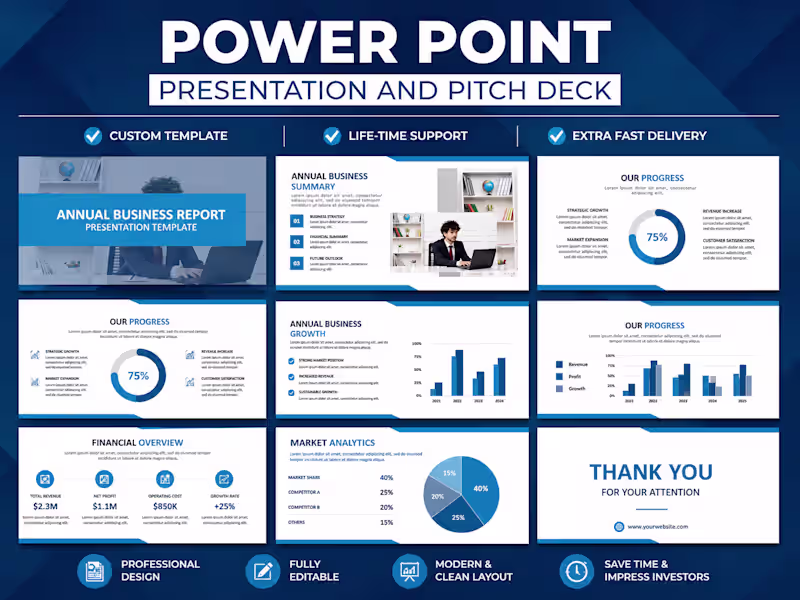 Cover image for I will redesign powerpoint presentation and investor pitch deck