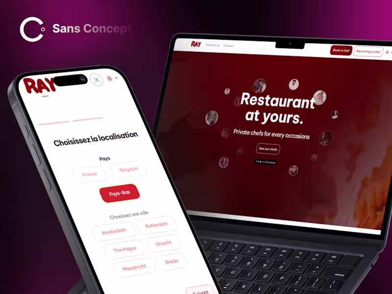 Cover image for RAY Chefs | Multipage CMS website to hire professional cook