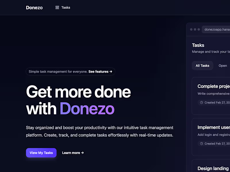 Cover image for Donezo - Task Management Made Simple