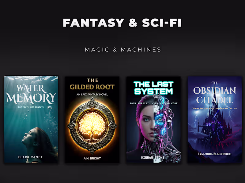 Cover image for Sci-Fi & Fantasy Book Cover Collection Imaginative and high-...