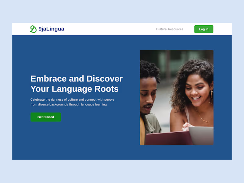 Cover image for Language Learning for Nigerians in the Diaspora Website
