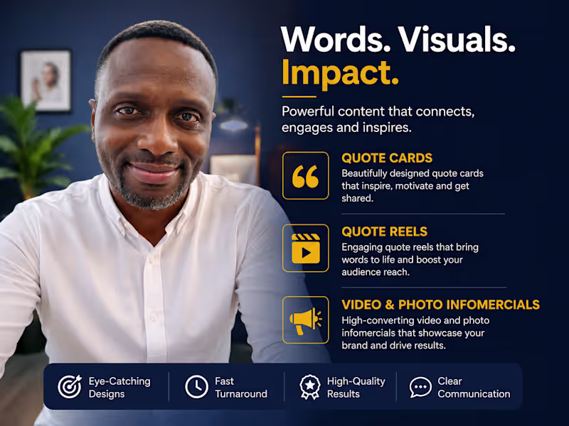 Cover image for Quote Cards, Quote Reels & Infomercials