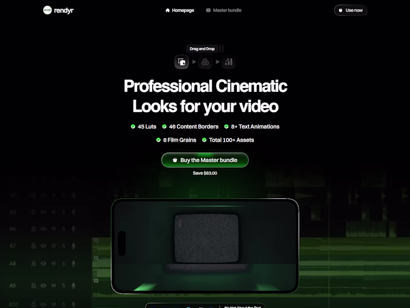 Cover image for Rendyr.video (https://Rendyr.video) website design, dev