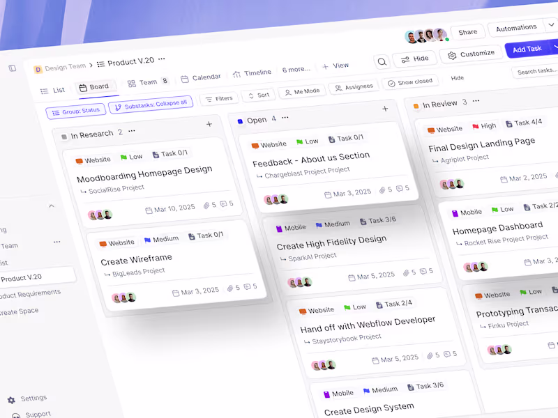 Cover image for Task Management Dashboard - Kanban View