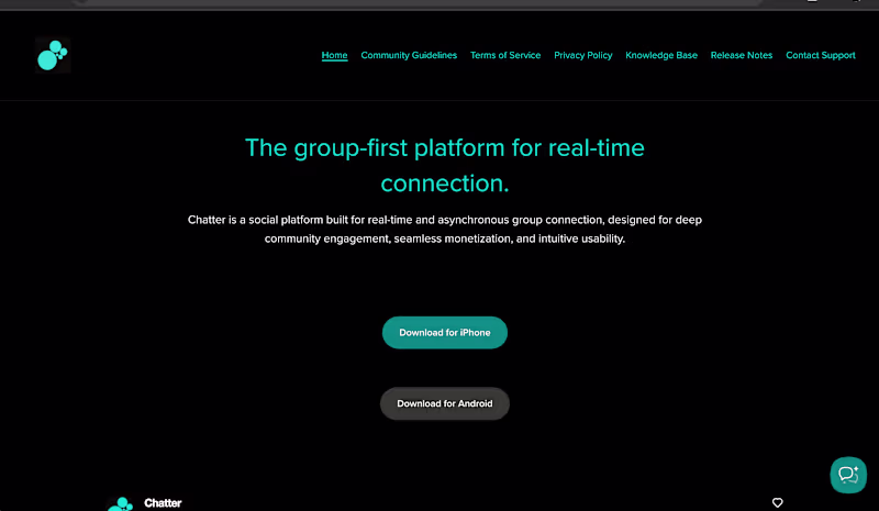 Cover image for Chatter – Group-First Real-Time Social